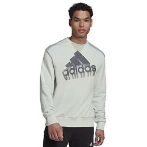 NWT Adidas Men's Essentials‎ Brand Love Linen Green Sweatshirt Size Medium